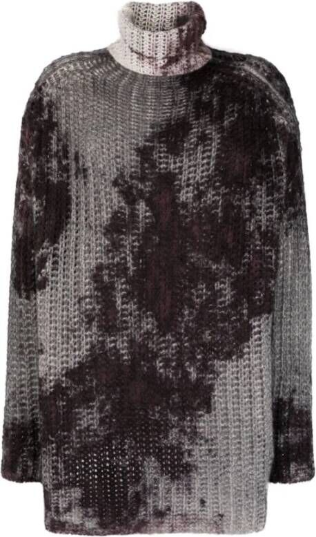 Avant Toi Abstract Patroon Roll-Neck Sweater Zwart Dames