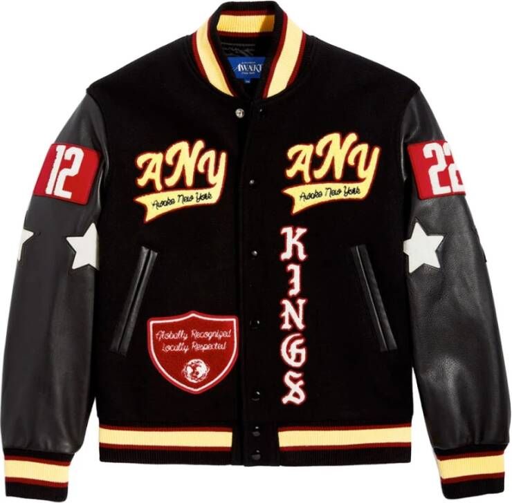 Awake NY Zwarte Lion-Patch Sportjas Black Heren
