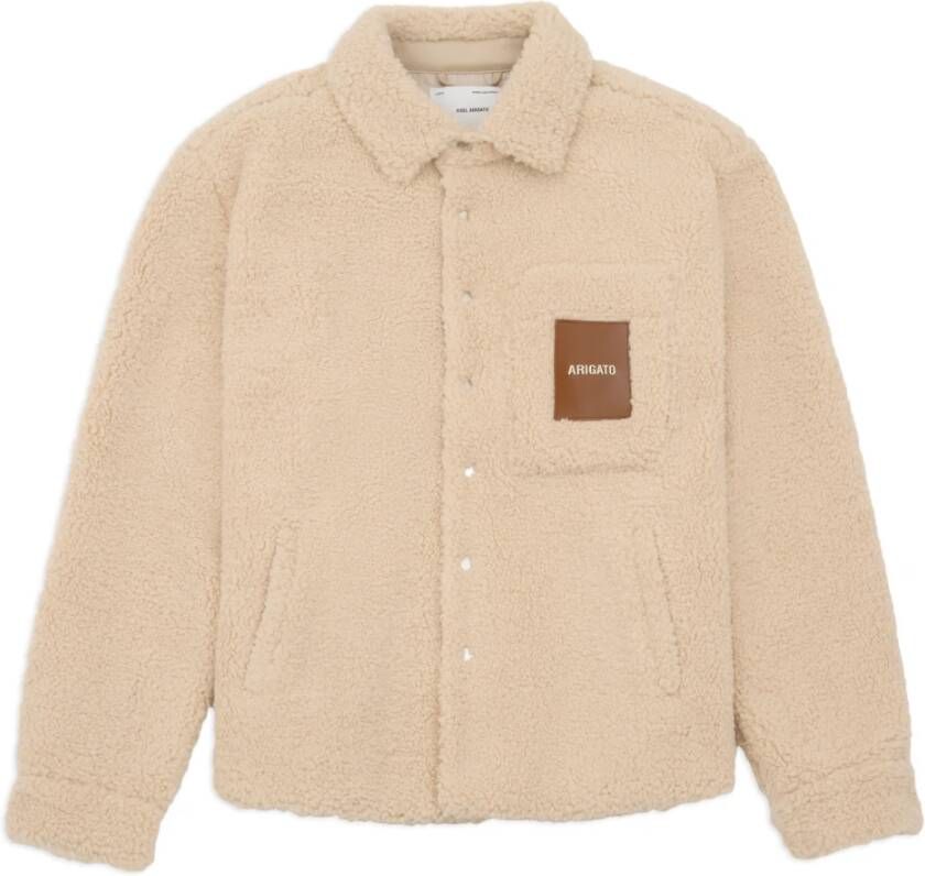 Axel Arigato "Aspen Teddy Overshirt" Beige Heren