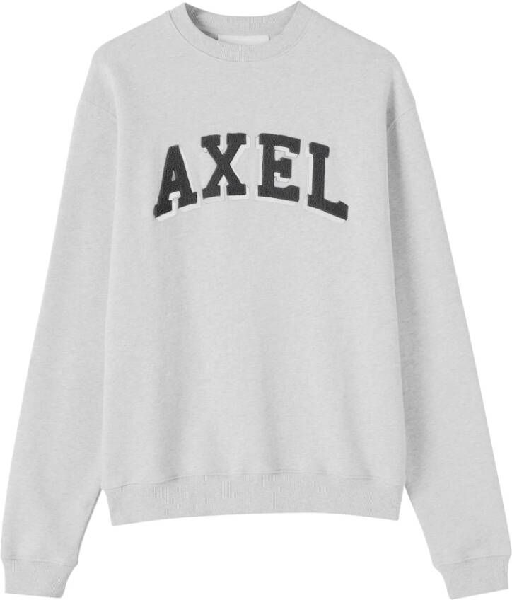 Axel Arigato Sweatshirt met Logo Patches en Terry Lettering Gray Heren