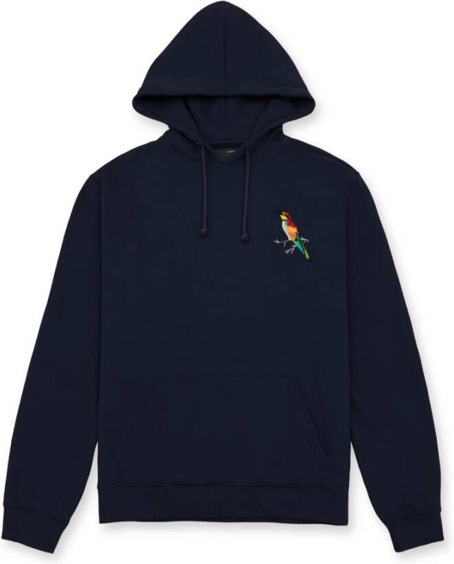 Axel Arigato "Hoodie met kleurrijke vogelborduursel" Blauw Heren