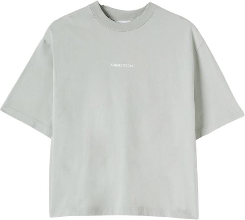 Axel Arigato "Organisch Katoenen Monogram T-shirt" Grijs Dames
