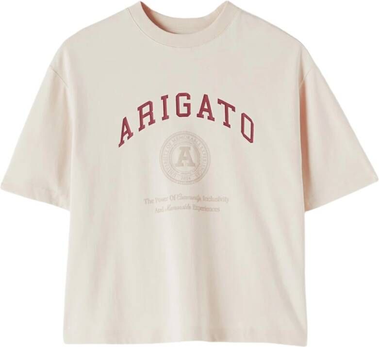 Axel Arigato "Organische Crest T-Shirt" Beige Dames