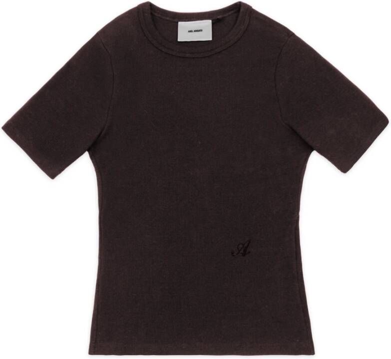 Axel Arigato Handtekening Slim Rib T-shirt Brown Dames