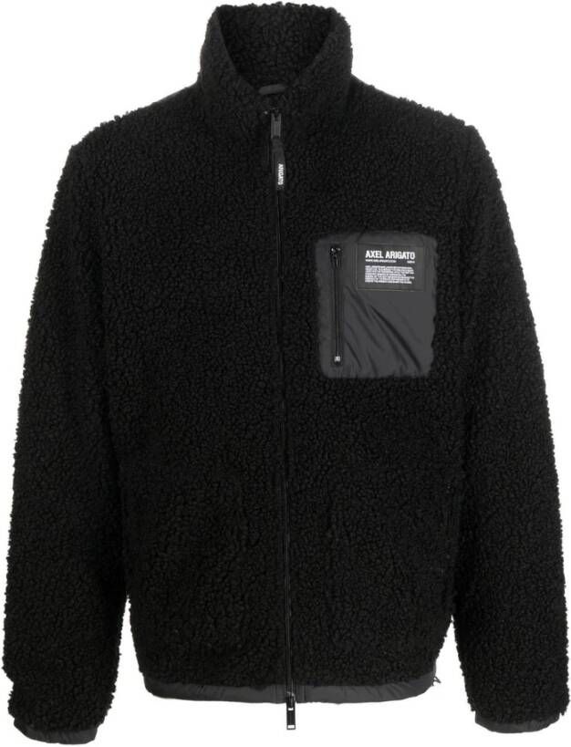Axel Arigato Zwarte fleece jas met logo Zwart Heren