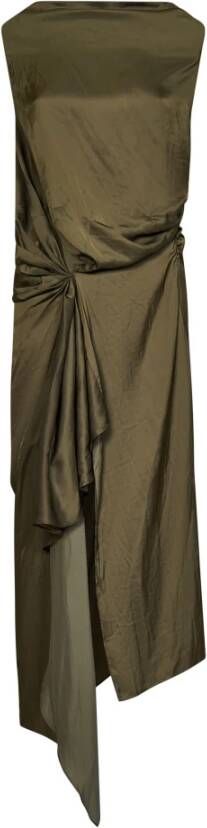 AZ Factory Groene mouwloze gedrapeerde midi-jurk Groen Dames