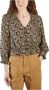 BA&SH Bloemen T-shirt met 3 4 mouwen en V-hals Bruin Dames - Thumbnail 1