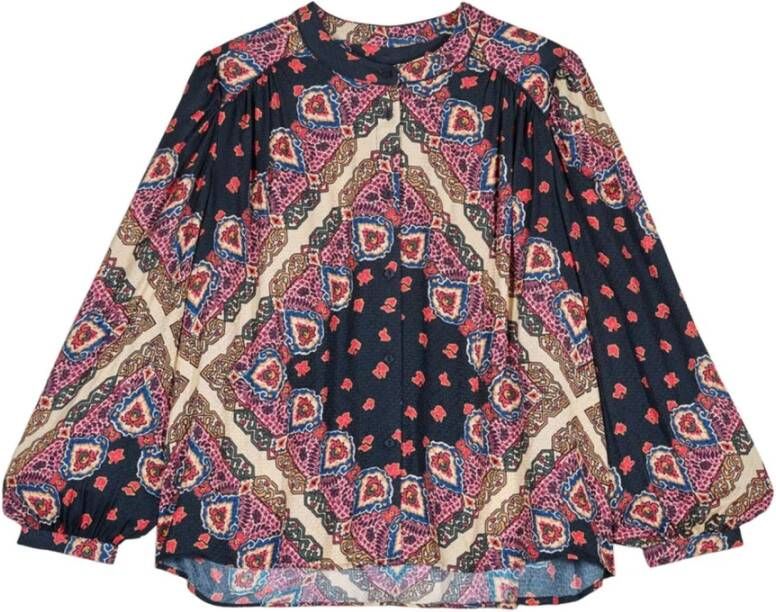 BA&SH Jedi Blouse Print Bleunuit Meerkleurig Dames