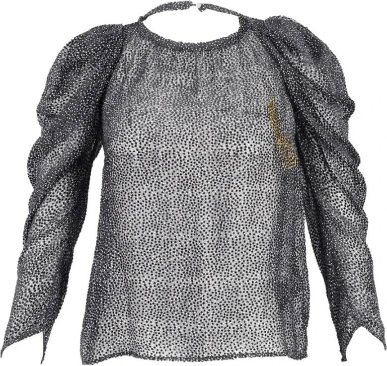 BA&SH Polkadot doorschijnende blouse van zwart zijde Zwart Dames