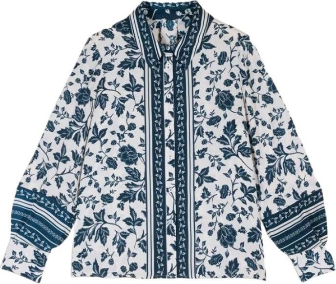 BA&SH Polyester Bloemenprint Shirt Zwart Dames