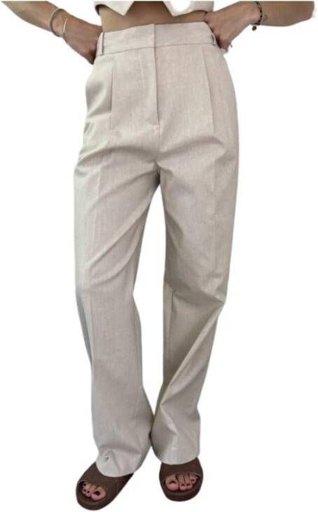 BA&SH Verhoog je stijl met beige high-waisted rechte broek Beige Dames