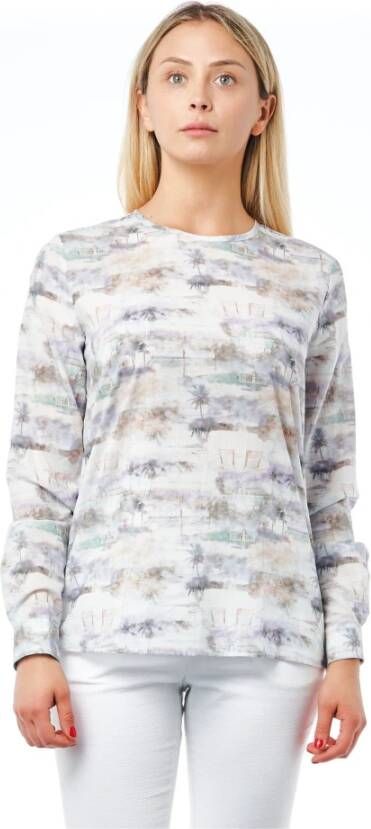Bagutta Witte Katoenen Blouse met Fantastische Print White Dames