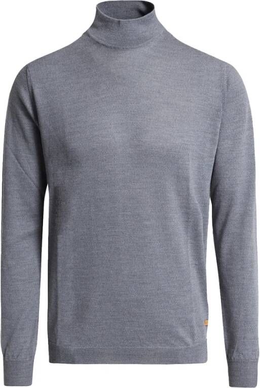 BALDESSARINI Basic Merino Pullover met opstaande kraag Grijs Heren