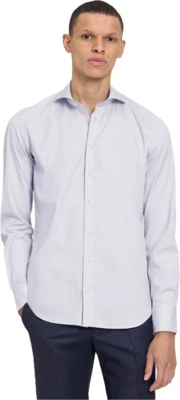 BALDESSARINI Stretch shirt Hugh with shark collar White Heren