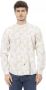 Baldinini Beige Katoenen Shirt Regular Fit Mandarin Kraag Beige Heren - Thumbnail 1