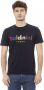 Baldinini Blauw Katoenen T-shirt Ronde Hals met Print Voorzijde Blue Heren - Thumbnail 1