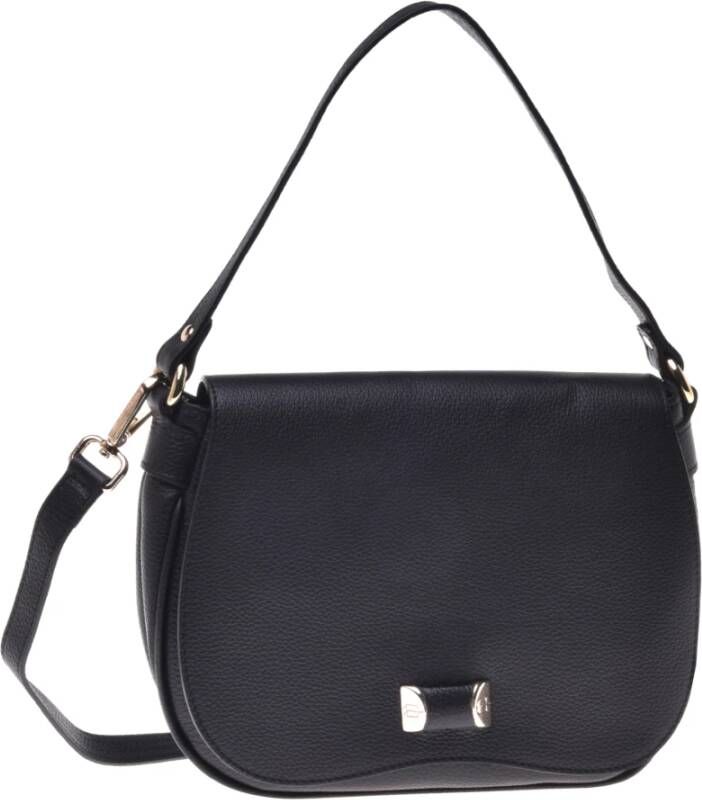 Baldinini Black calfLeather shoulder bag Black Dames