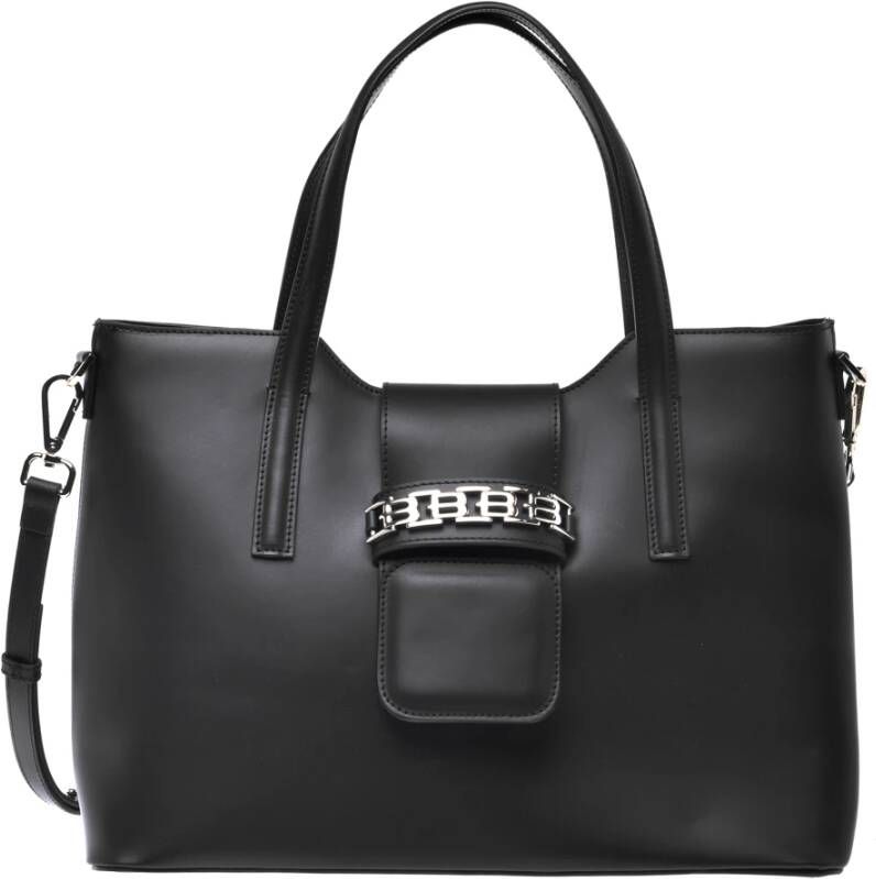 Baldinini Black leather shoulder bag Zwart Dames