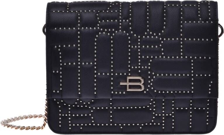 Baldinini Black quilted leather shoulder bag Zwart Dames