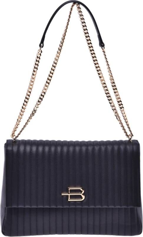 Baldinini Black quilted leather shoulder bag Zwart Dames