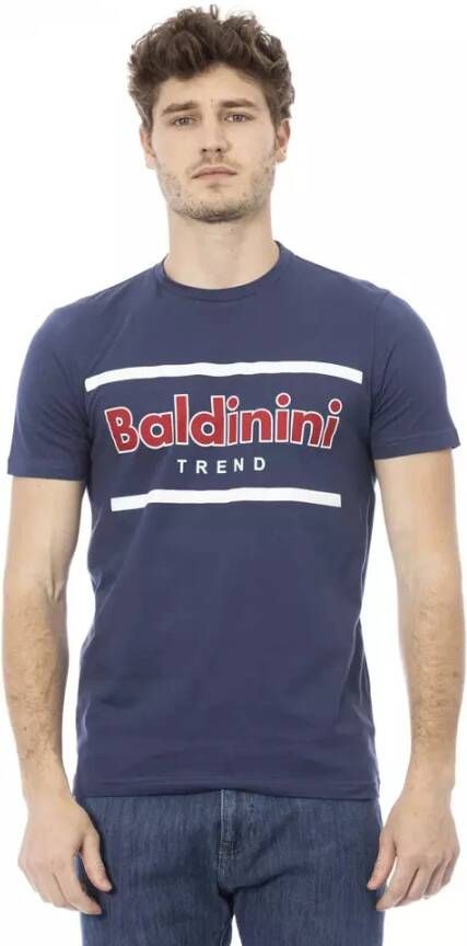 Baldinini Blauw T-shirt met ronde hals en print op de voorkant Blue Heren