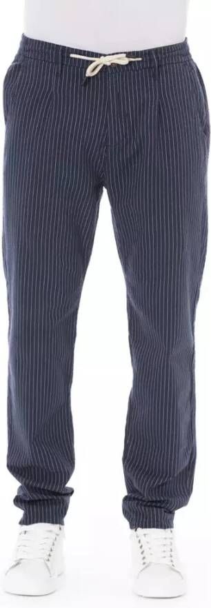 Baldinini Blauwe Katoenen Chino Broek met Trekkoordsluiting Blauw Heren