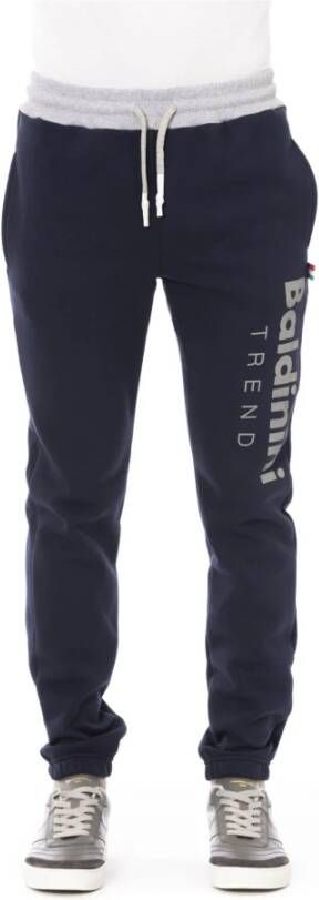 Baldinini Blauwe Katoenen Jeansbroek Fleece Sportbroek voor Heren Blue Heren