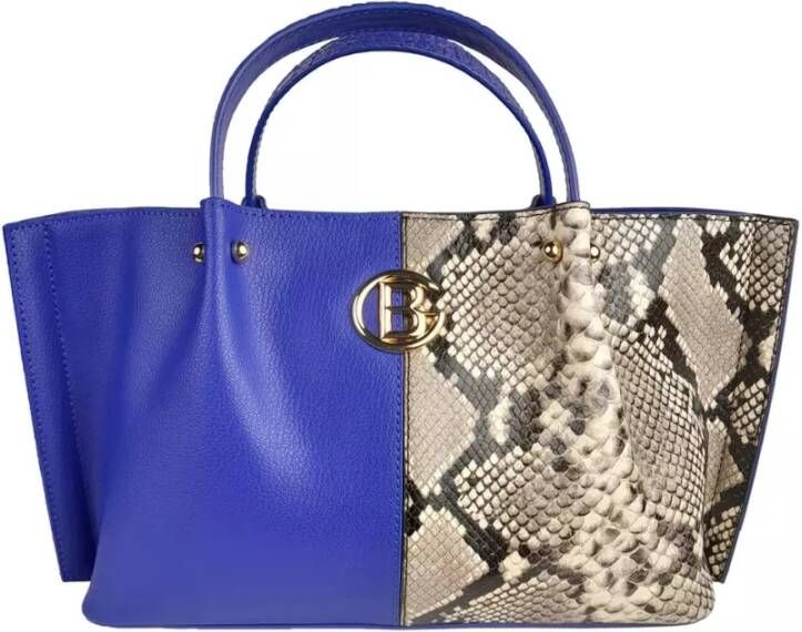 Baldinini Blauwe Leren Di Kalfsleren Handtas Blauw Dames
