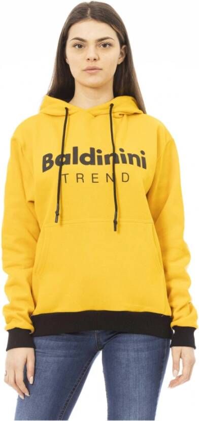 Baldinini Hoodie Lange Mouwen Voorzak met Logo Yellow Dames