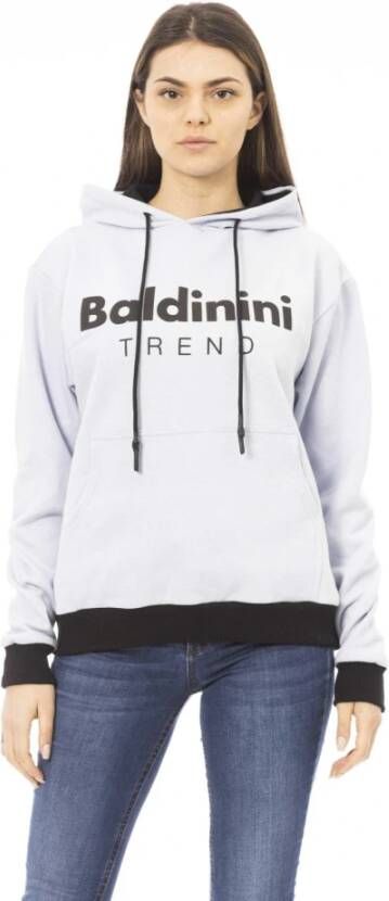 Baldinini Dames Hoodie met Logo en Voorzak White Dames