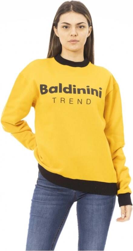 Baldinini Gele Katoenen Trui met Logo voor Dames Yellow Dames