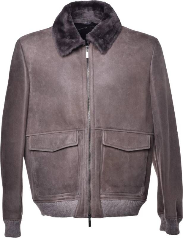 Baldinini Down jacket in beige fur Bruin Heren