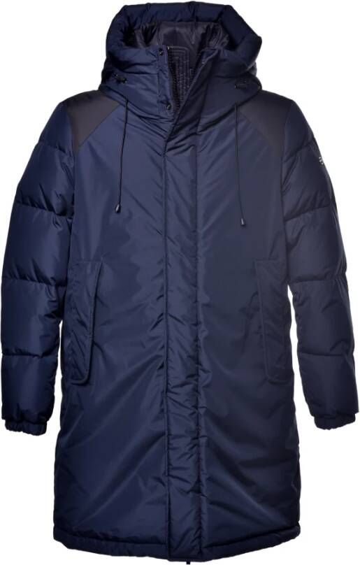 Baldinini Down jacket in black and blue nylon Blauw Heren
