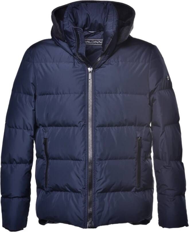 Baldinini Down jacket in blue nylon Blauw Heren