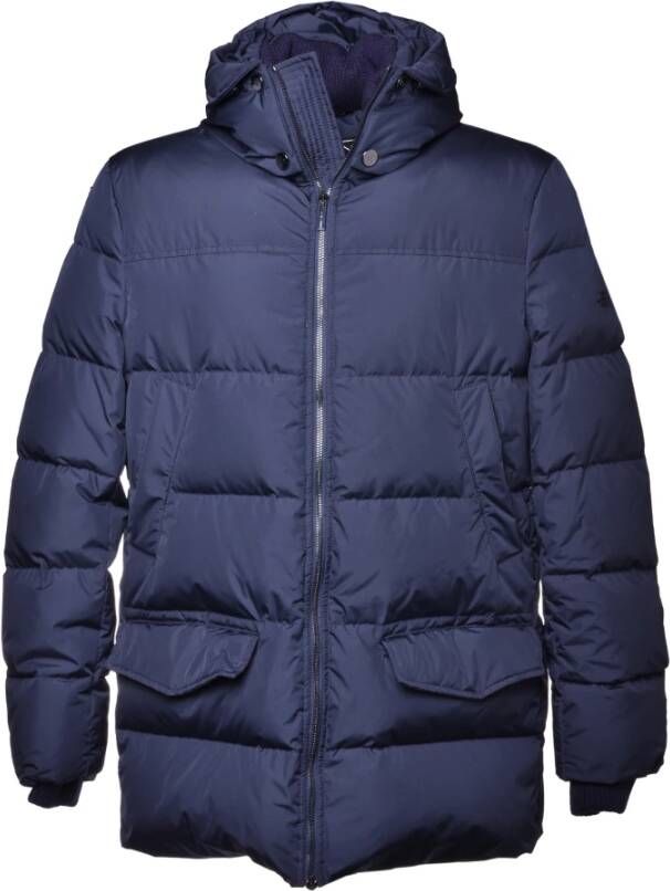 Baldinini Down jacket in blue nylon Blauw Heren