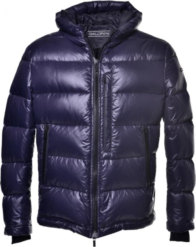 Baldinini Down jacket in blue nylon Blauw Heren