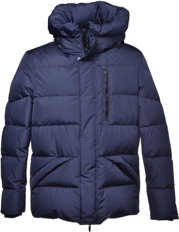 Baldinini Down jacket in blue nylon Blauw Heren