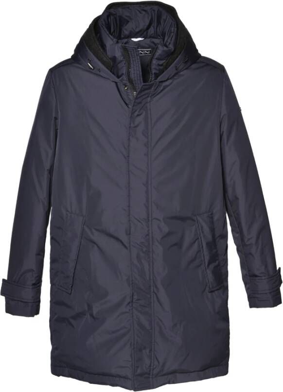 Baldinini Down jacket in blue nylon Blauw Heren