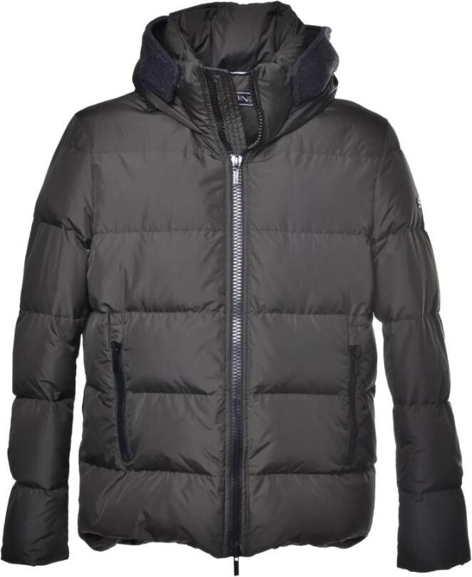 Baldinini Down jacket in green nylon Zwart Heren