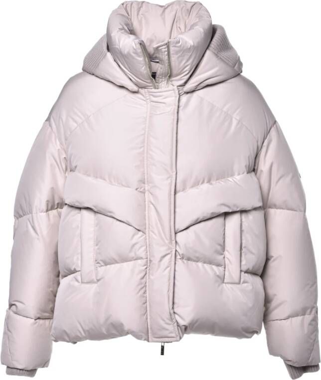 Baldinini Gewatteerde jas van taupe nylon White Dames