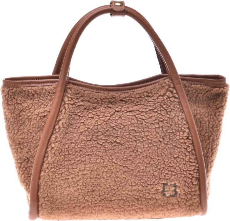 Baldinini Bont handtas met tabak lederen inzetstukken Brown Dames