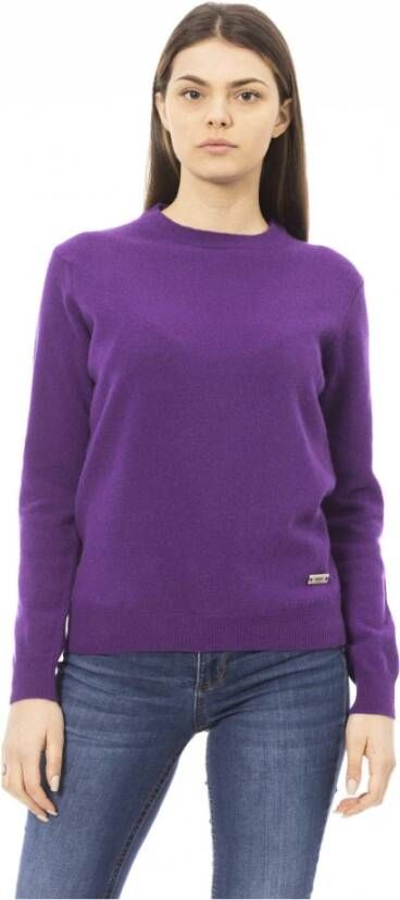 Baldinini Comfortabele en stijlvolle trui met ronde hals Purple Dames