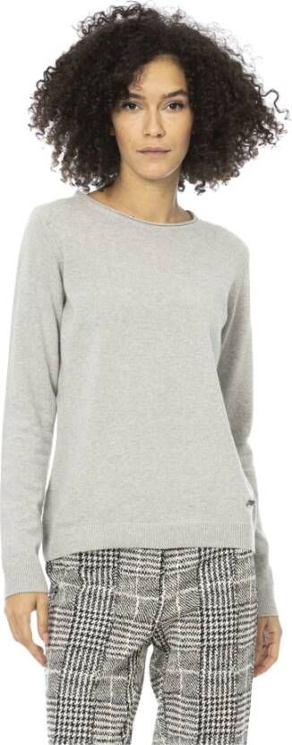 Baldinini Grijze wollen trui lange mouwen met ronde hals Gray Dames