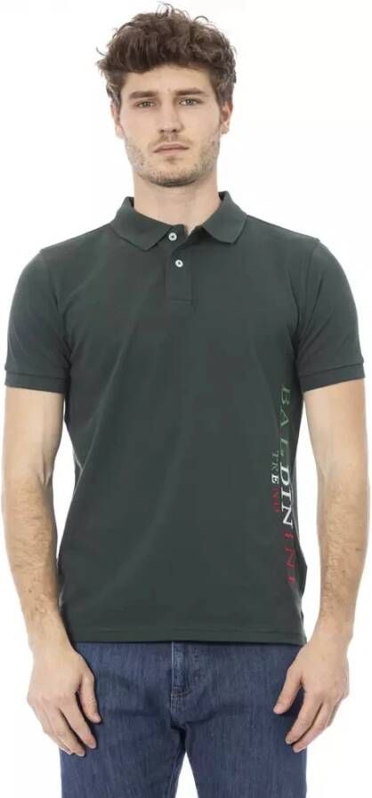 Baldinini Trendy Groen Polo Shirt met Borduursel Green Heren