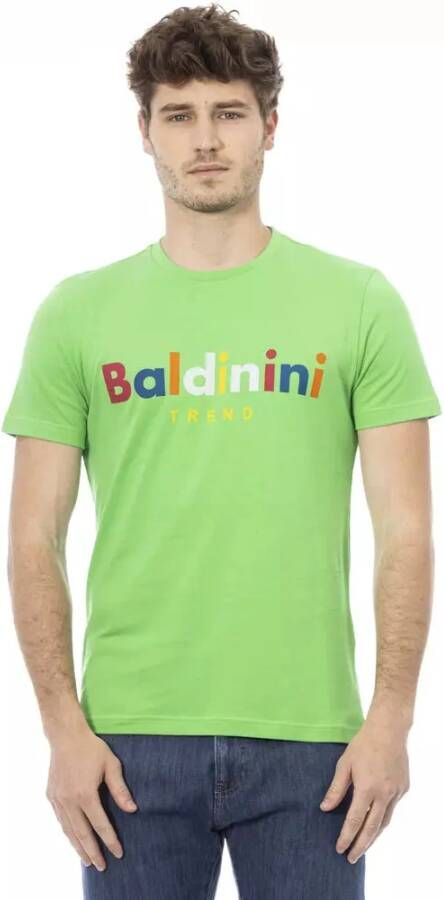 Baldinini Groen Katoenen Polo Shirt met Stijlvolle Voorkant Print Groen Heren