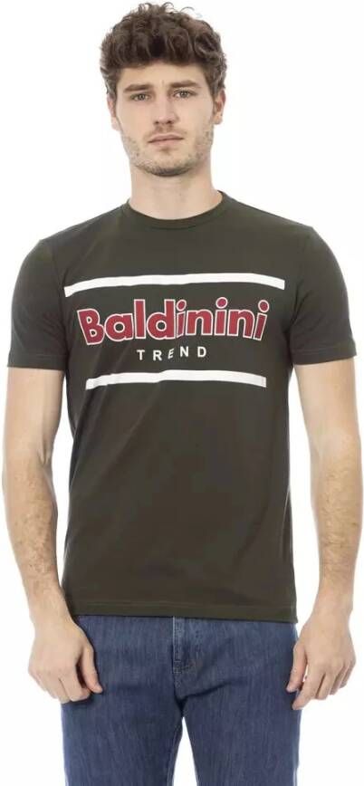 Baldinini Groen Katoenen T-Shirt met Opvallende Print Green Heren