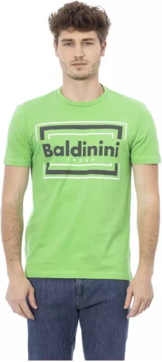 Baldinini Groen Katoenen T-Shirt met Stijlvolle Print Green Heren