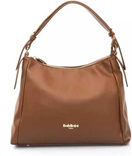 Baldinini Trendy Bruine Schoudertas met Ritssluiting Brown Dames