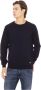 Baldinini Blauwe Wol Crewneck Sweater met Metalen Monogram Blue Heren - Thumbnail 1