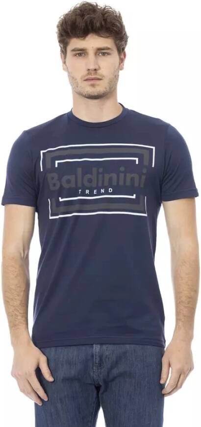 Baldinini Heren Trendy Blauw Katoenen T-Shirt Blauw Heren